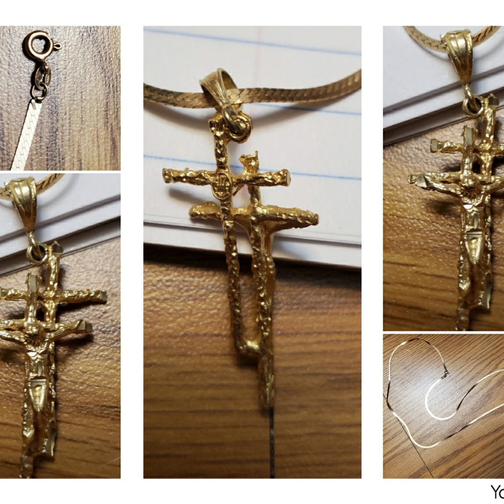 14k chain with crucifix